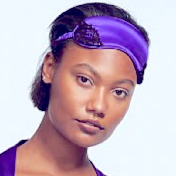 New Victoria’s Secret Real Silk Sleep Eye Mask Purple Lace - Picture 6 of 10